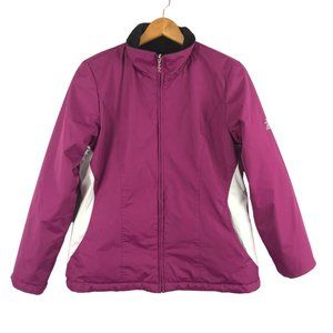 ZeroXposur Women's Size Large Purple White Fuzzy Black Reversible Jacket Zip